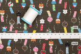 Japanese Fabric Windchimes - stone grey - 50cm
